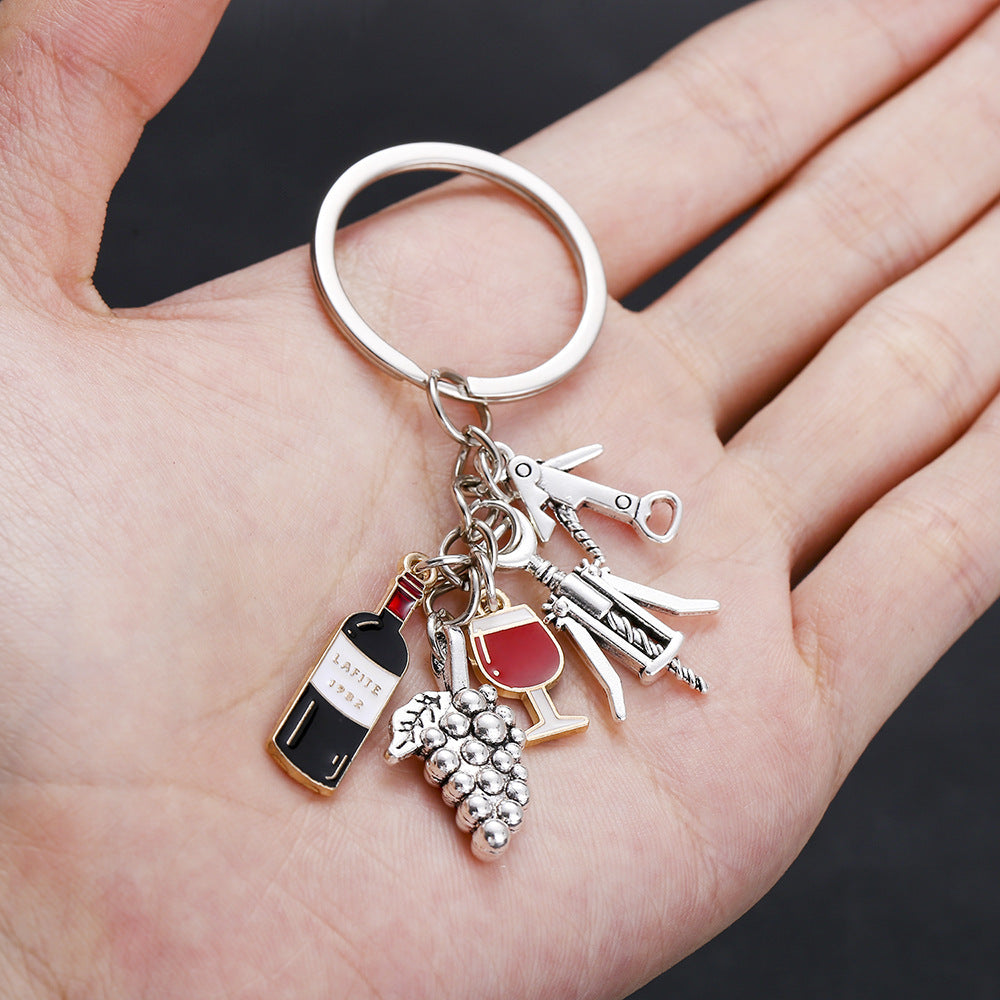 Wholesale  personalized oil grape wine keychain
